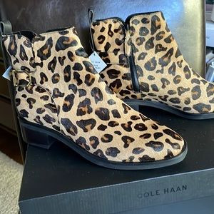 Cole Haan leopard print boots